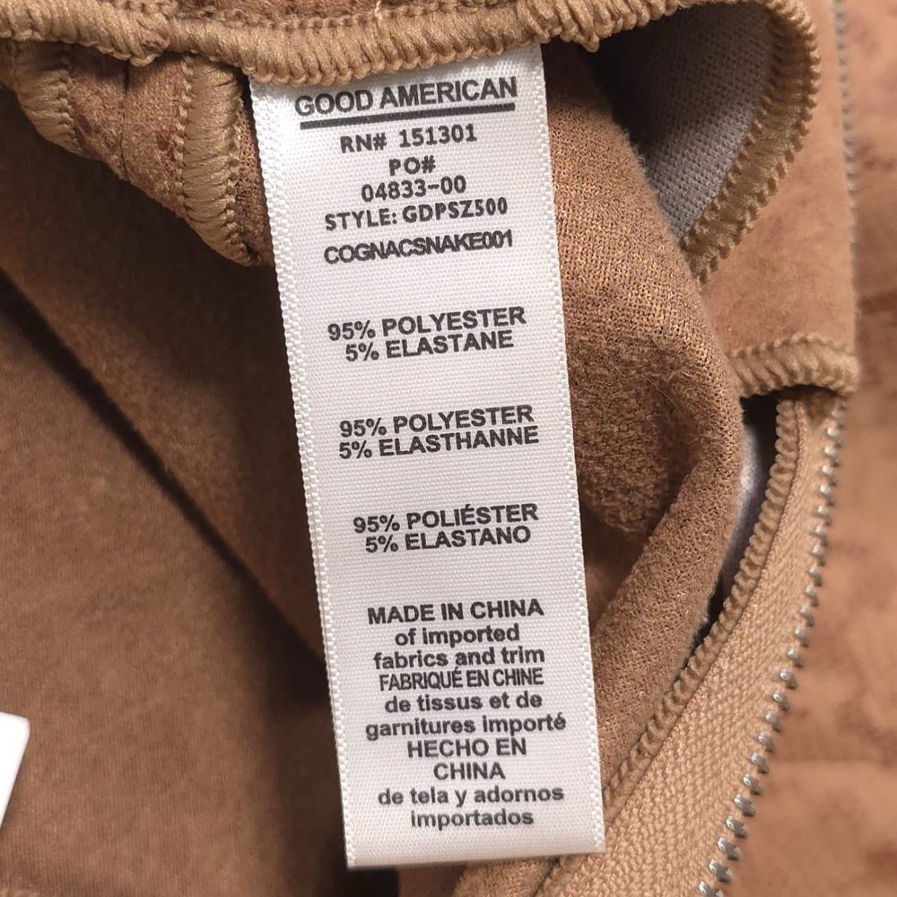 GOOD AMERICAN New Women XL Pant Skinny Brown Faux Snake The Boss Leggings 38 - Picture 16 of 16